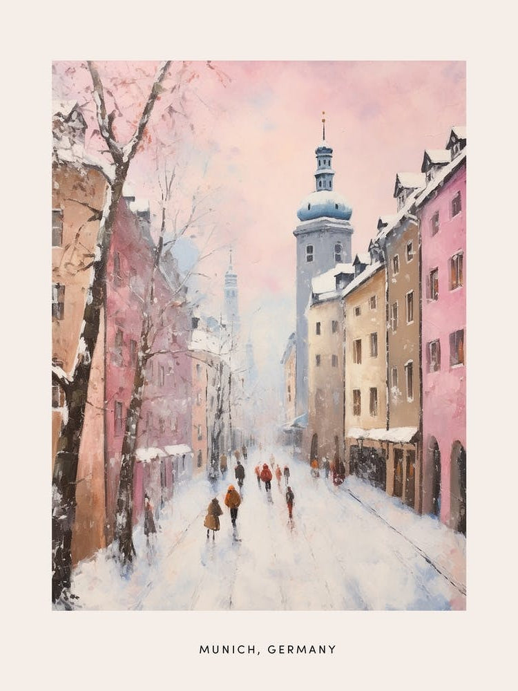 Dreamy Winter Painting Poster Munich Germany 4
