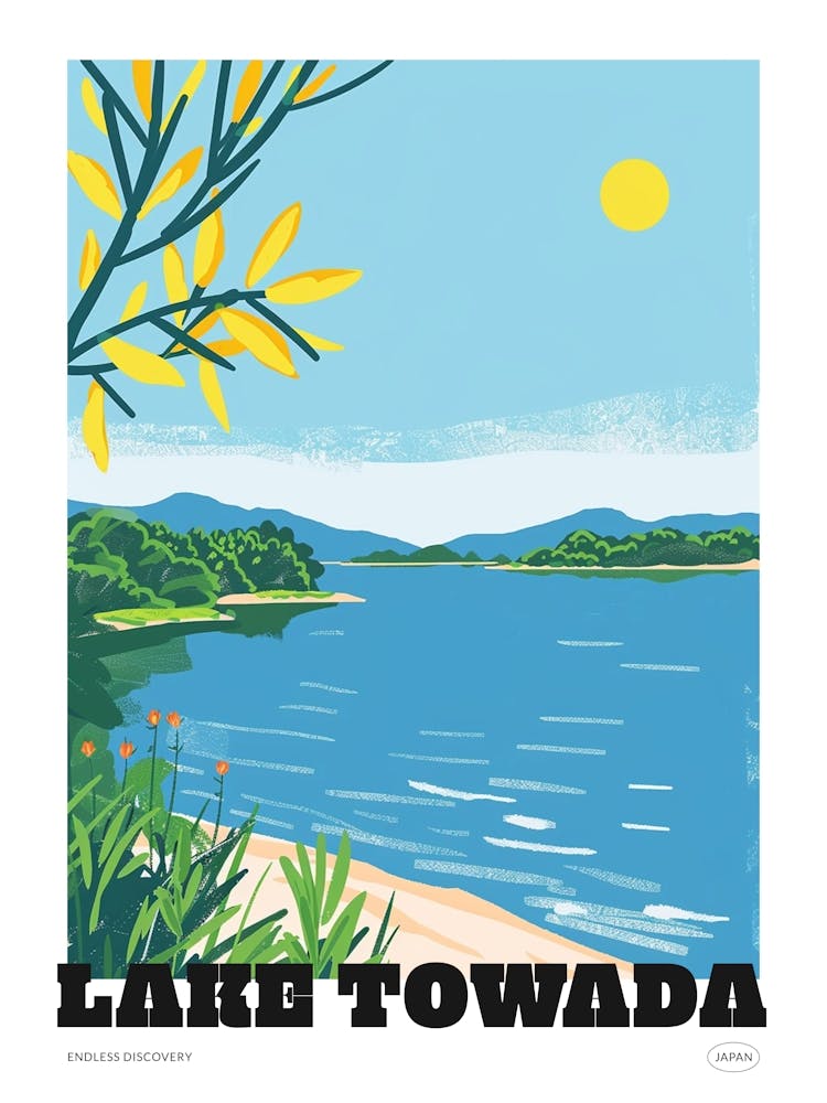 Lake Towada Japan 3 Colourful Travel Poster
