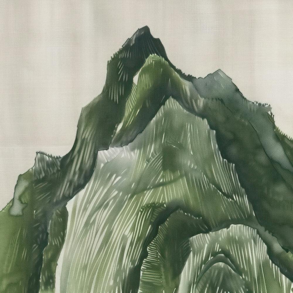 Japanese Watercolour Of Mount Myogi 5