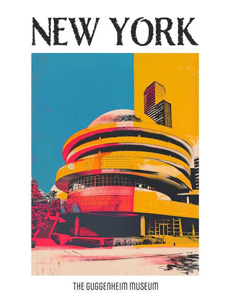 The Guggenheim Museum New York Colourful Silkscreen Illustration 3