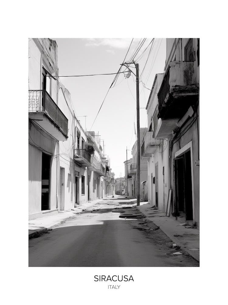 Poster Of Siracusa, Italy, Black And White Photo 4