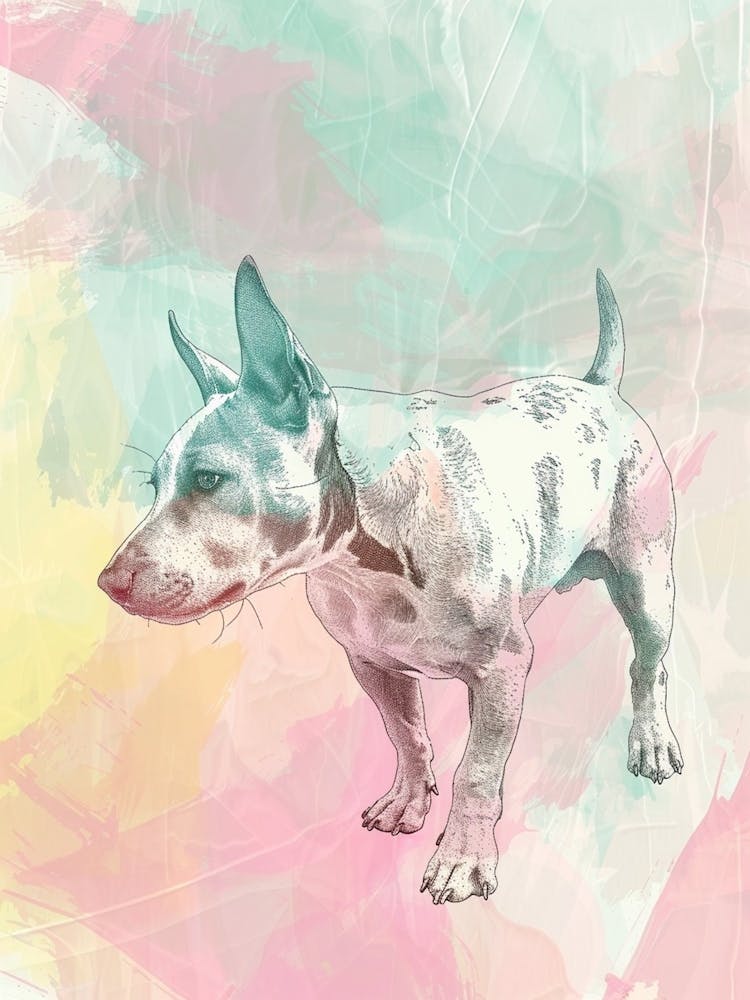 Miniature Bull Terrier Dogpastel Wat