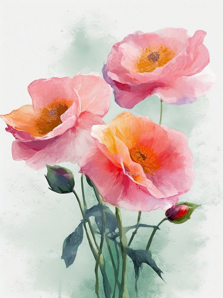 Roses Flowers Acrylic Painting In Pastel Colours 11
