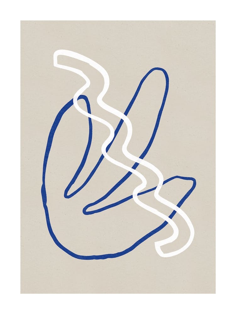 Abstract blue and white squiggles