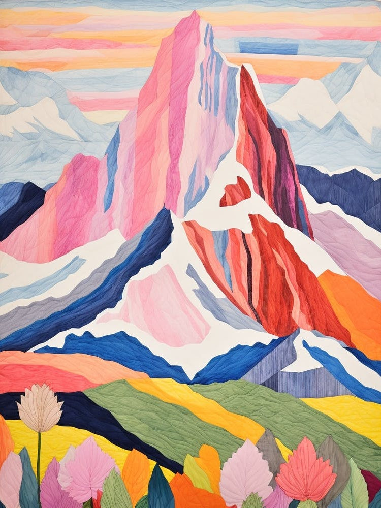 Mount Saint Elias Canada 1 Colourful Mountain Illustration