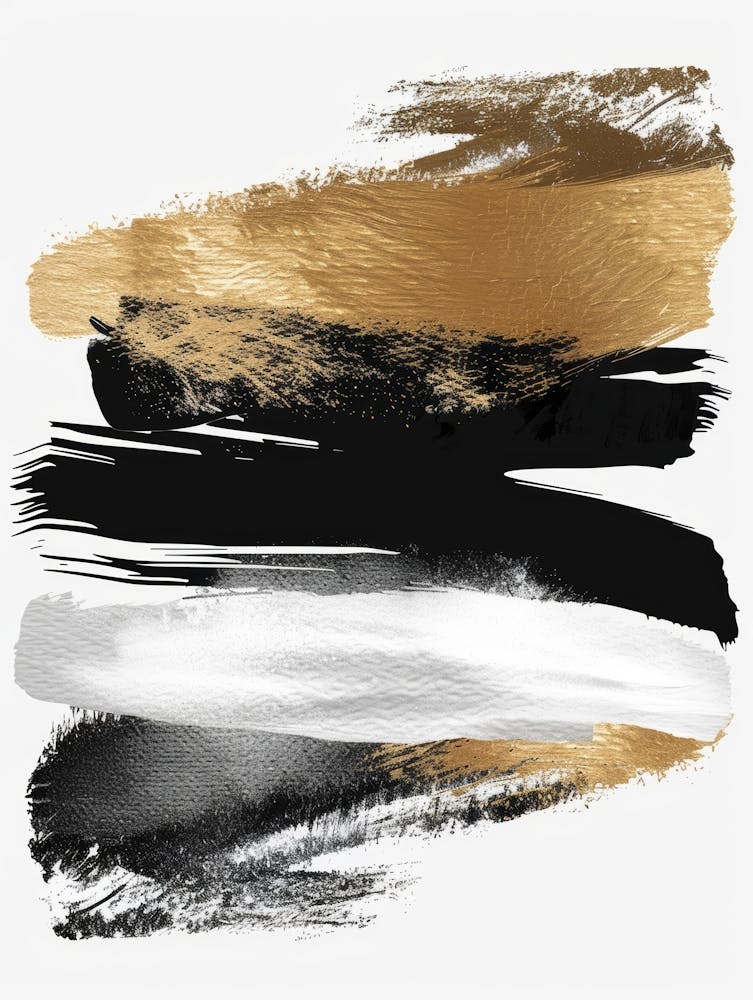 Goldene und schwarze Pinselstriche 18