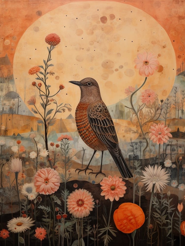 Lark 3 Detailed Bird Painting