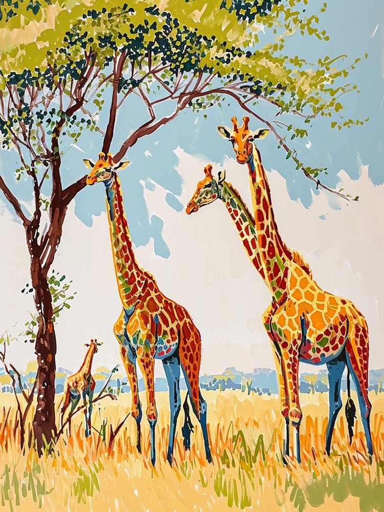 Giraffes Looking Into The Distance 1