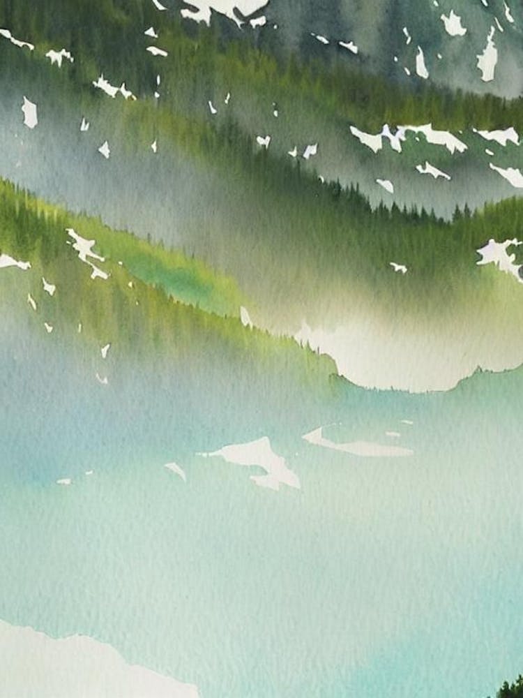 Dolomiti Bellunesi National Park Italy Water Colour Poster