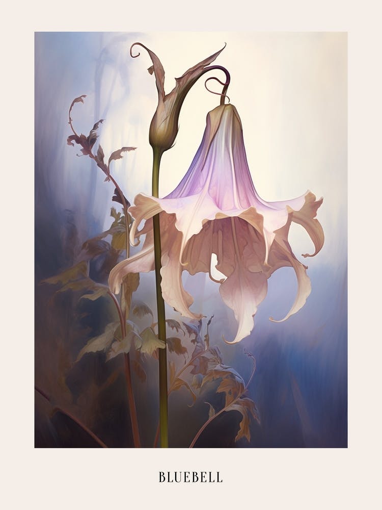 Illustration Florale Jacinthe des Bois 2 Poster