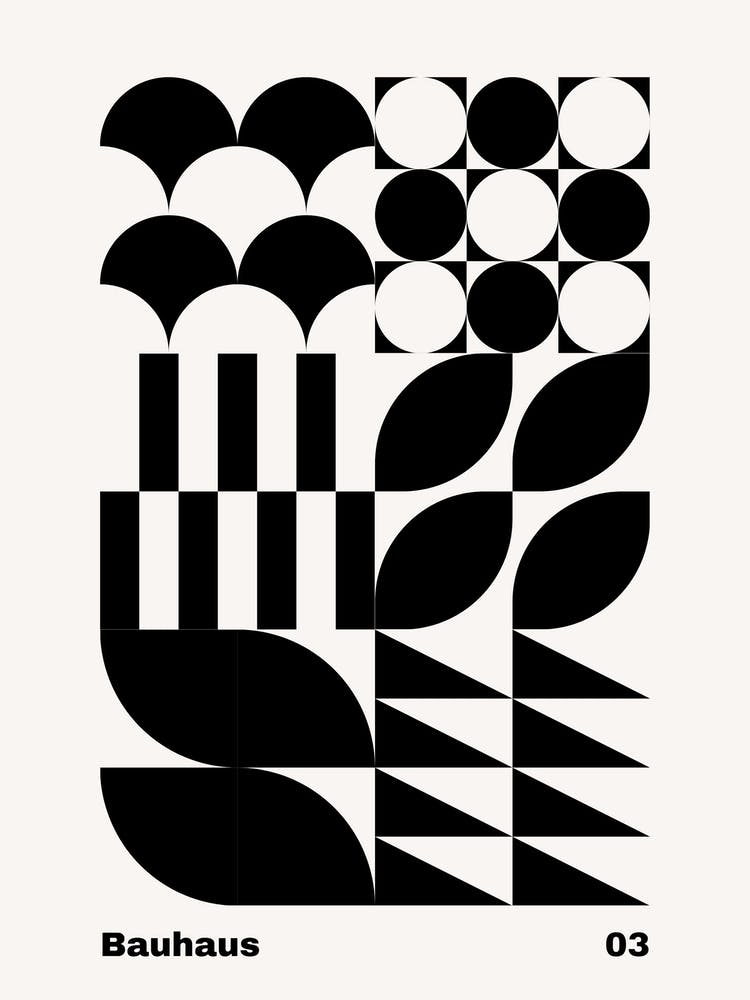Geometrisches Bauhaus-Poster S&W 3