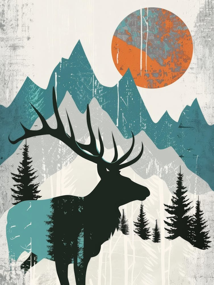 Elk Canvas Print 1