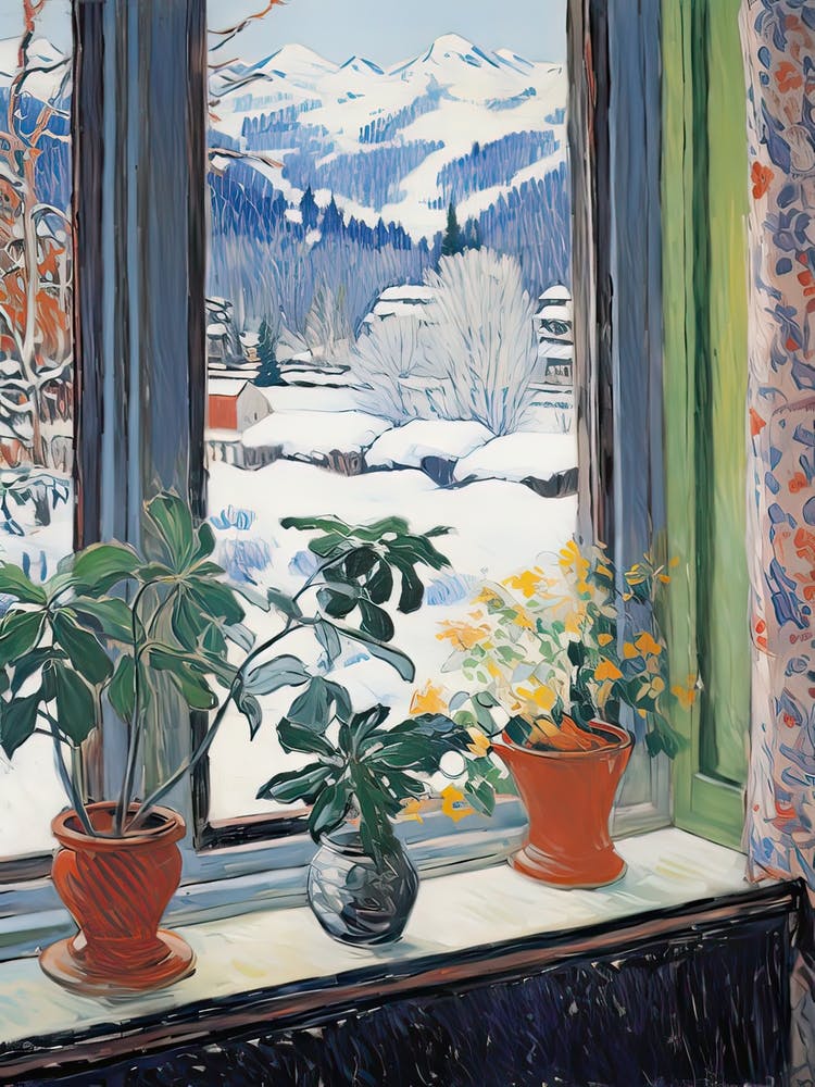The Windowsill Of Interlaken   Switzerland Snow Inspired By Matisse 1