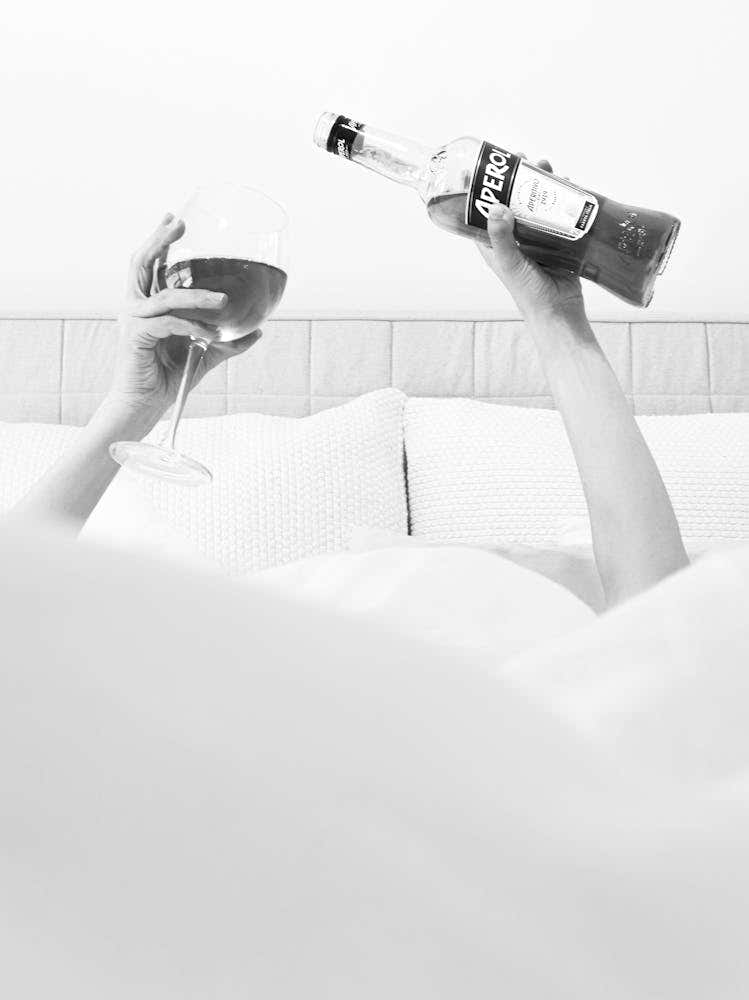 Drinks in Bed B&W_2662373