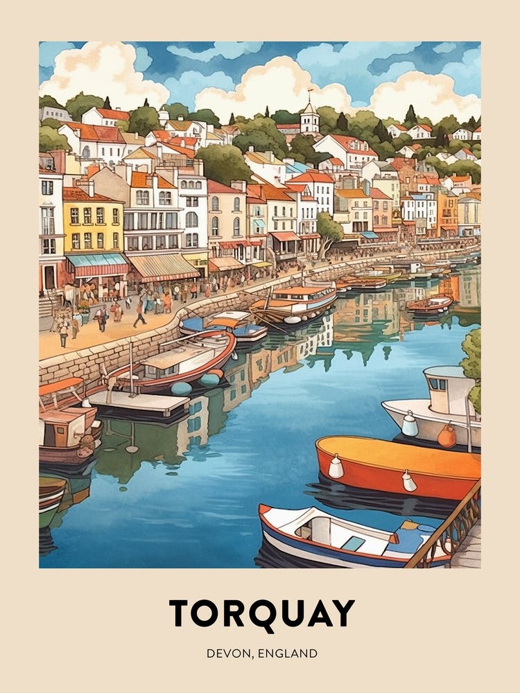 Devon Vintage Travel Poster Torquay