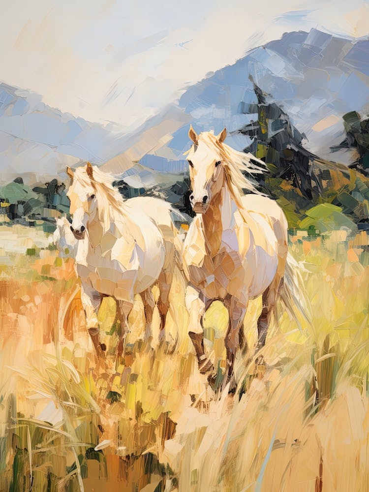 Horses Painting In Queenstown, New Zealand 1