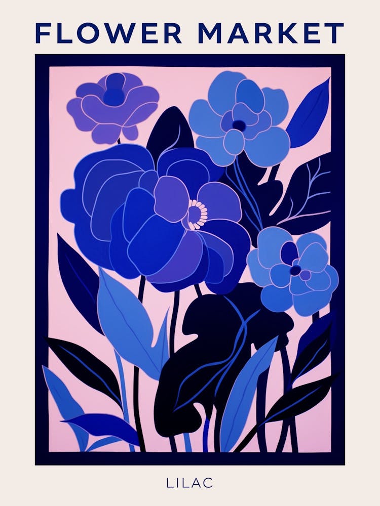 Blue Flower Market Poster Lilac 6