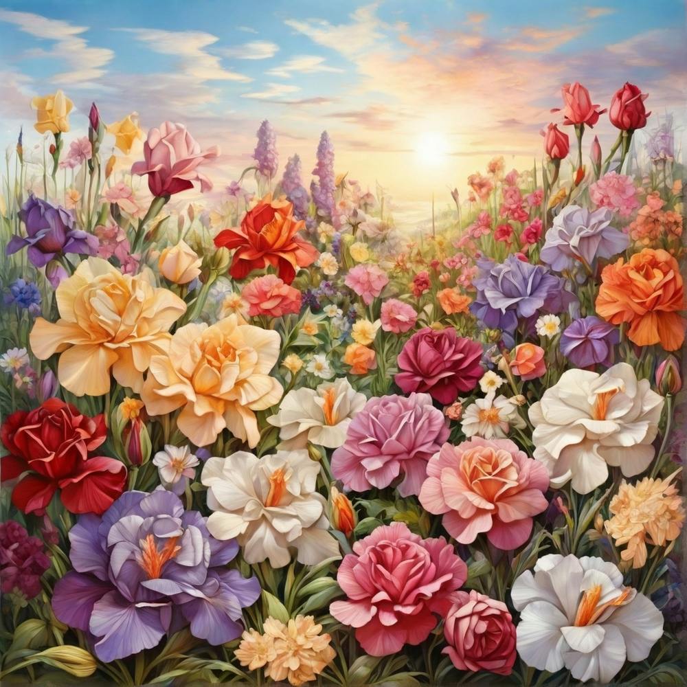Flowers At Sunset