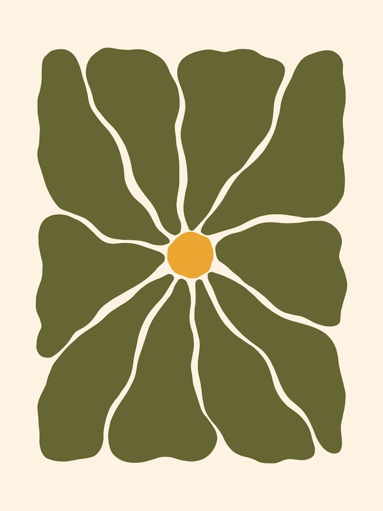 Abstract Flower 01 - Dark Green