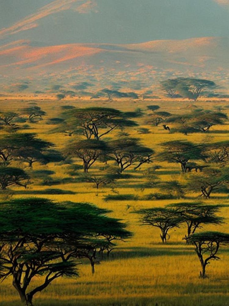 Serengeti National Park Tanzania Vintage Poster