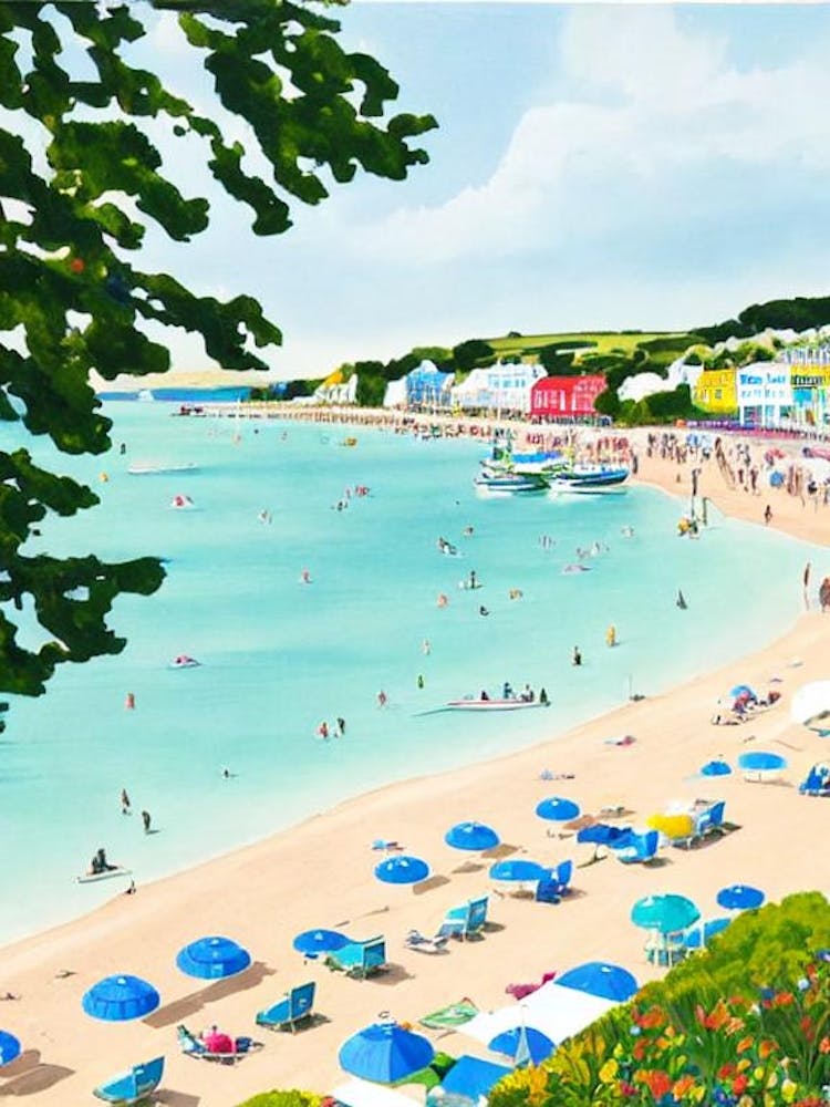 Weymouth Beach, Dorset Contemporary Illustration 2 