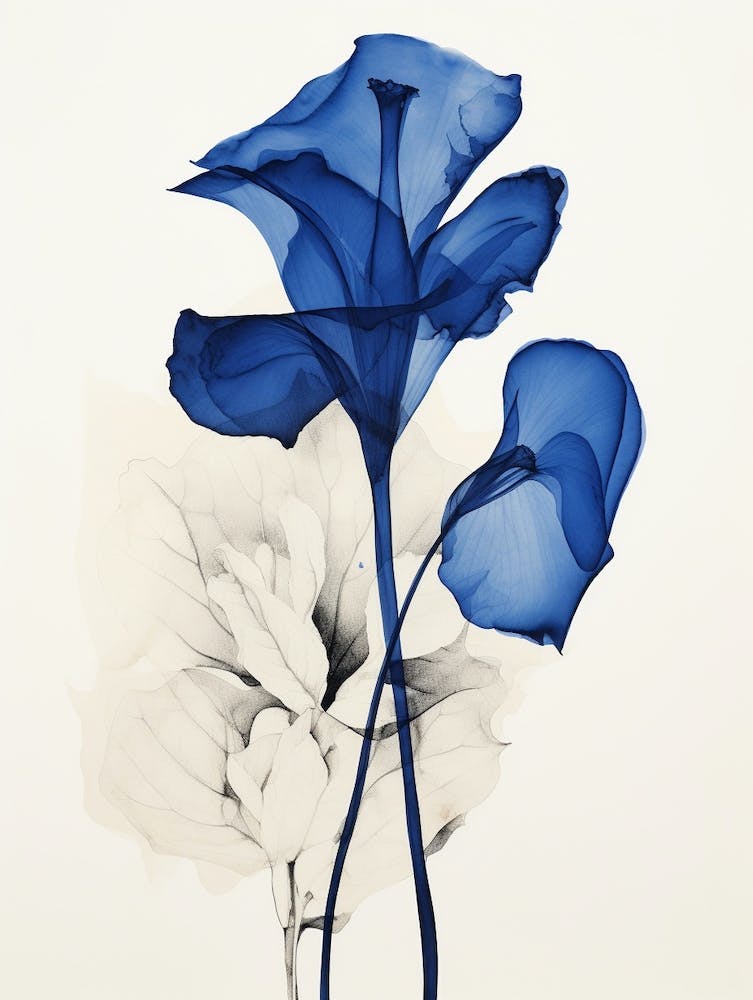 Blue Botanical Calla Lily 1