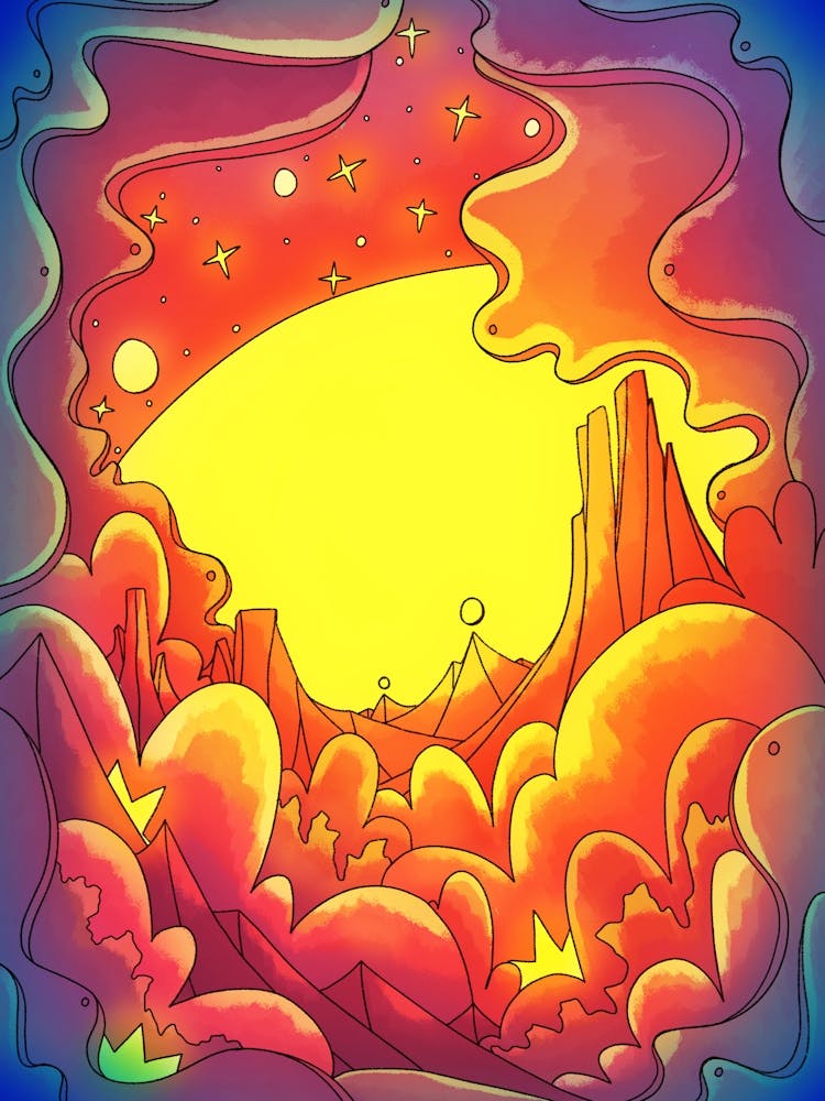 A Vibrant Moonrise