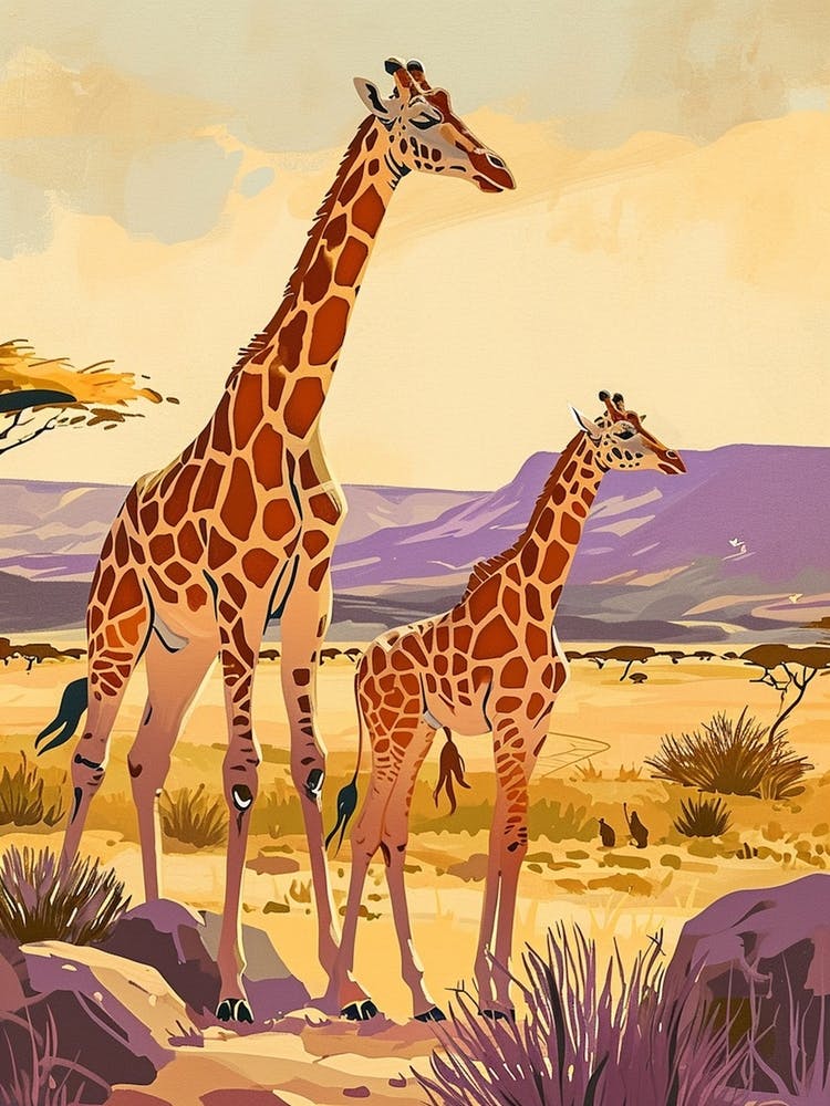 Yellow & Purple Giraffe  2