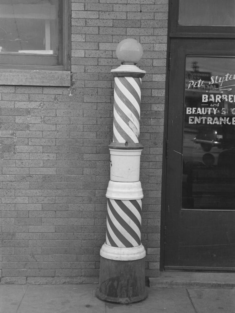 Barber Pole, Williston, North Dakota By Russell Lee
