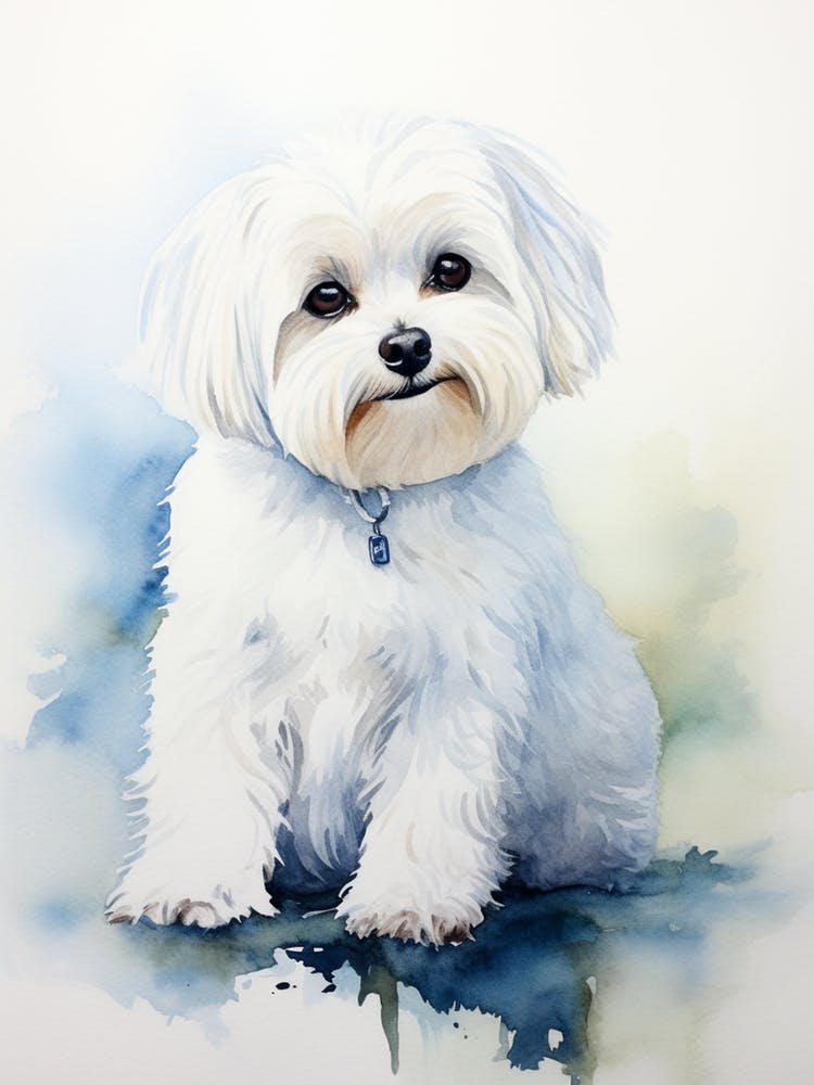 Water colour Maltese Dog