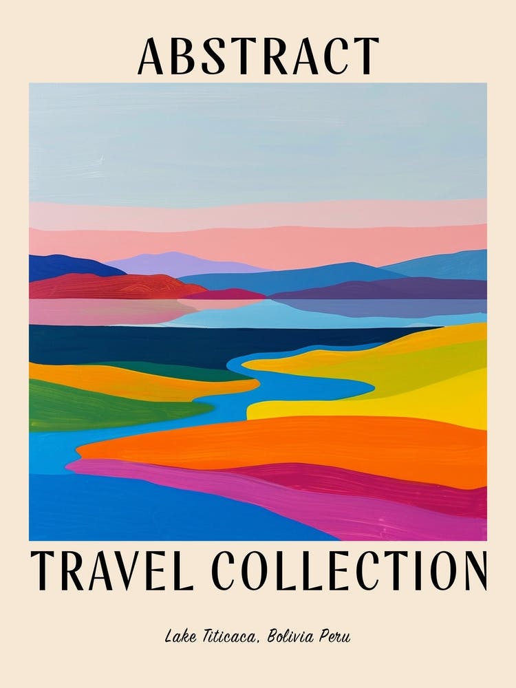 Abstrakte Reisekollektion Poster Lake Titicaca Bolivien Peru 4