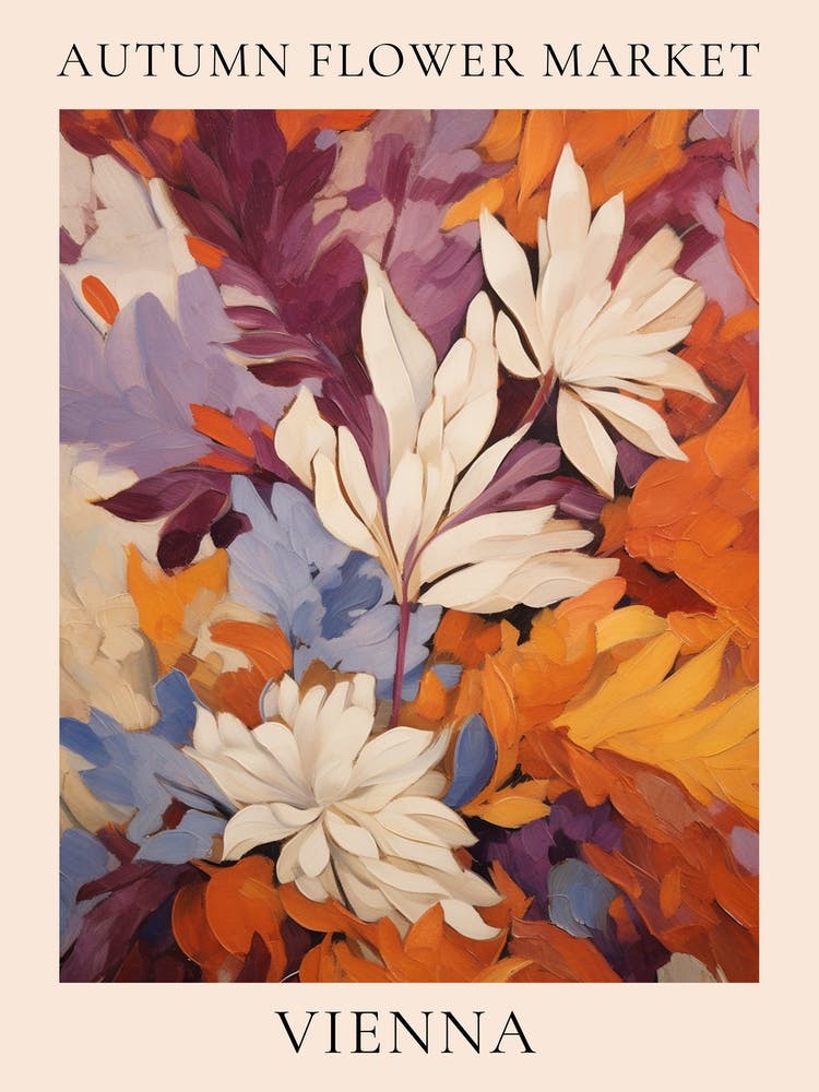 Autumn Flower Market Poster Vienna