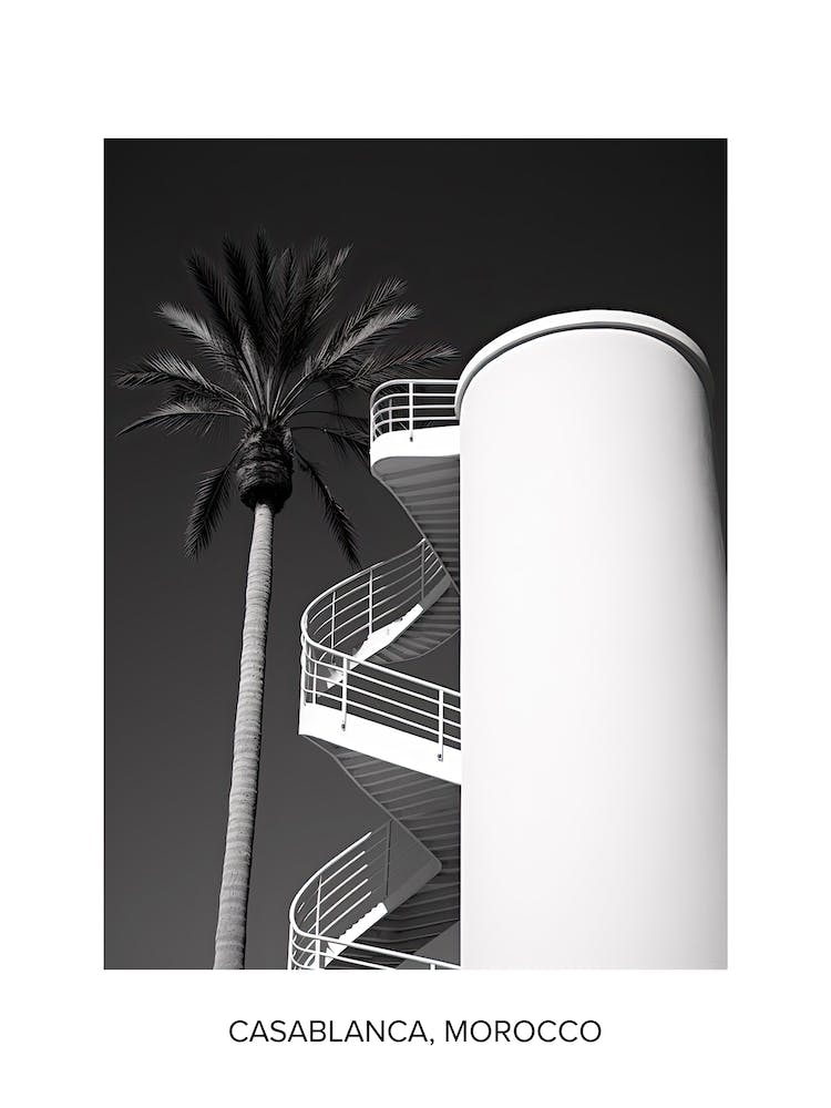 Poster Of Faro, Portugal, Photography In Black And White 3