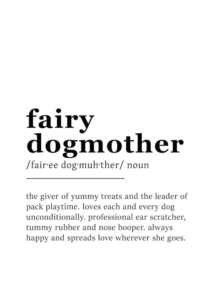 Fairy Dogmother Definition Poster - Dictionary