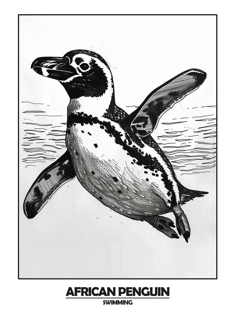 Penguin Swimming Poster 1