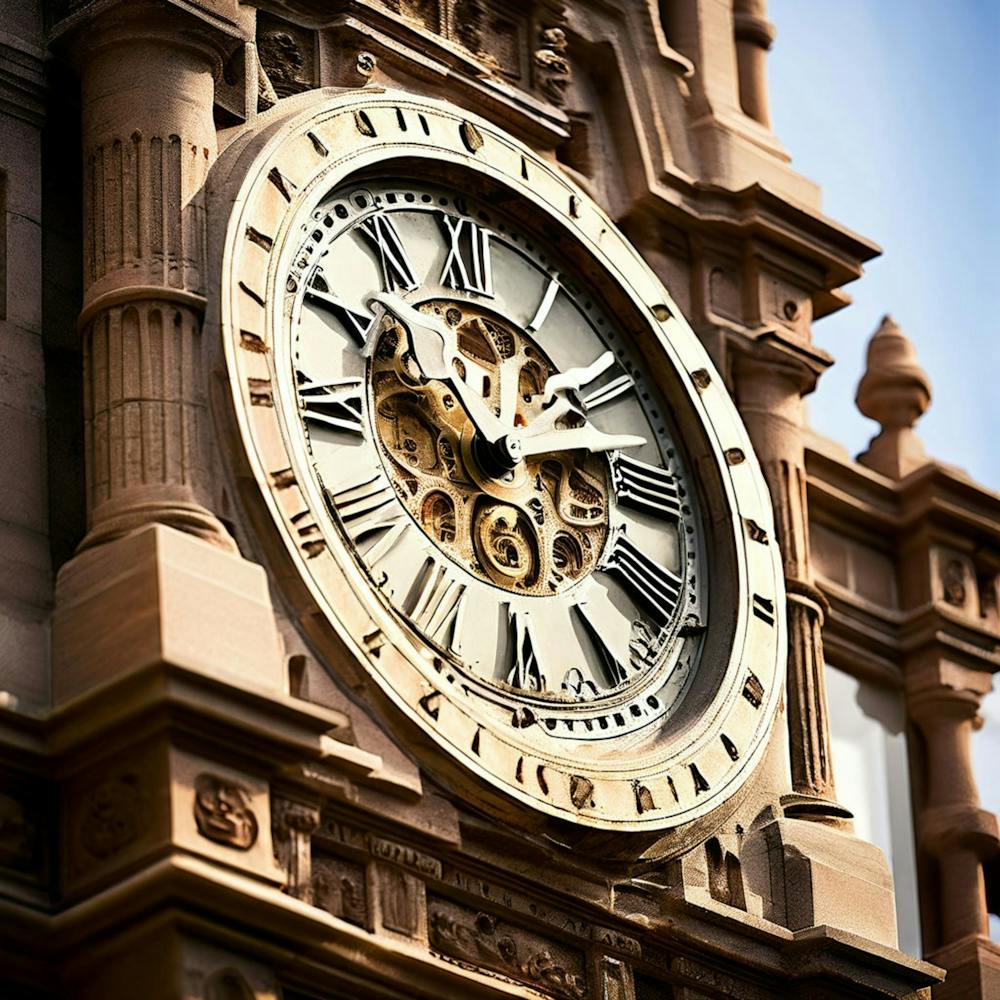 Clock Time Architecture Stone Building Old English Vintage Historical Heritage Classic An
