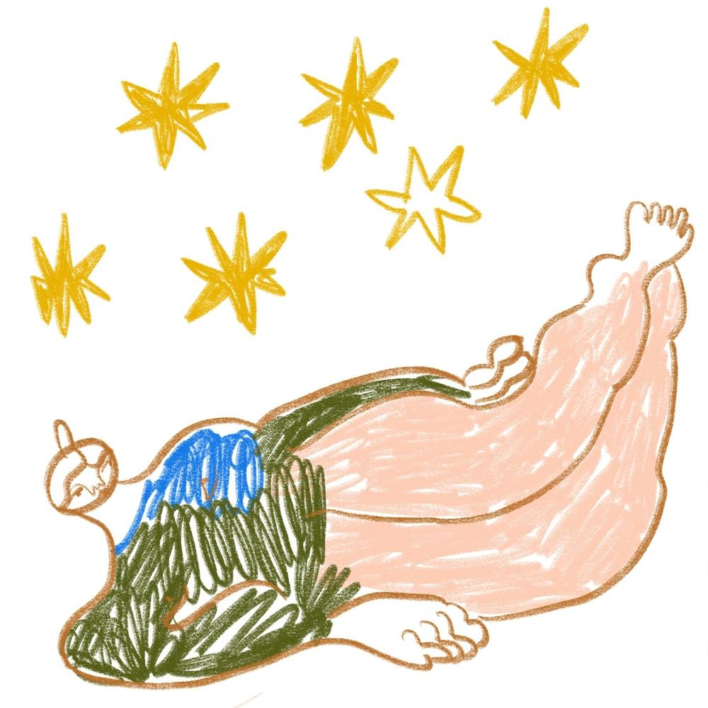 Girl With Stars Square