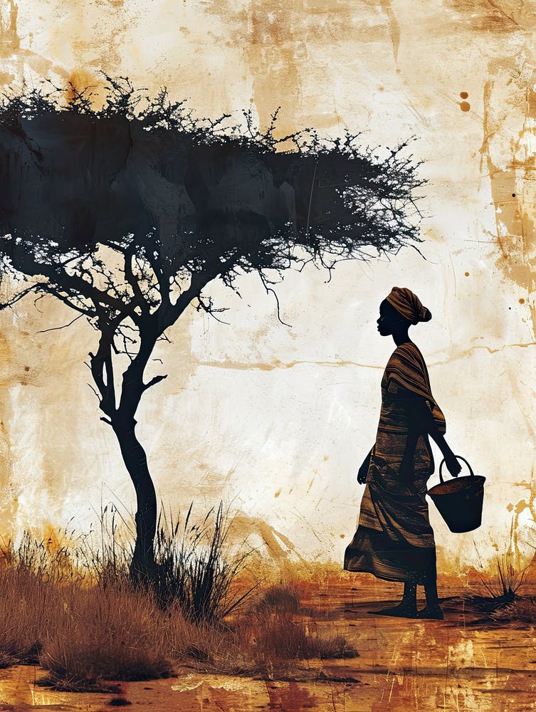 African Tribe Woman, Minimalism