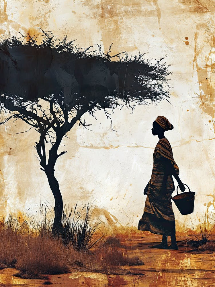 African Tribe Woman, Minimalism