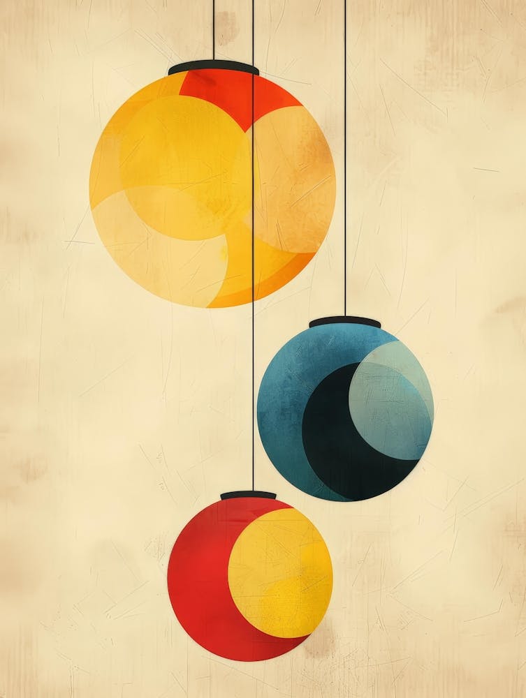 Three Colorful Hanging Lamps