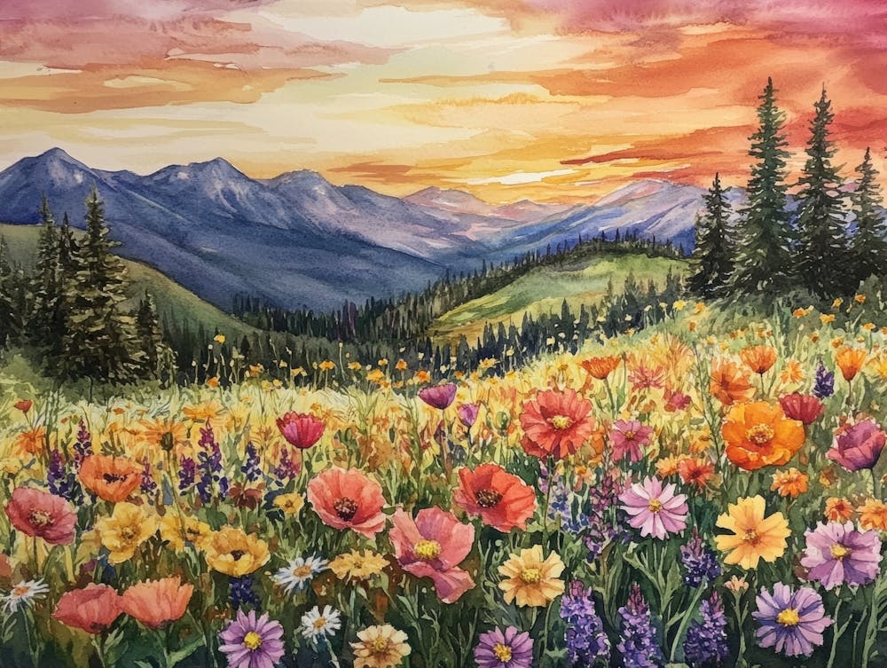 Wildflowers At Sunset 1