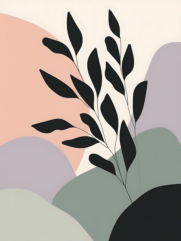 Organic Botanical Silhouettes in Neutral Hues