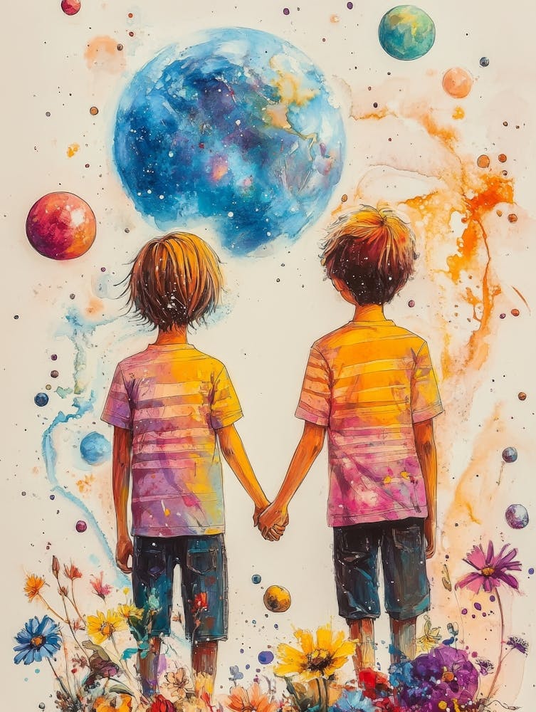 Two Brothers Holding Hands