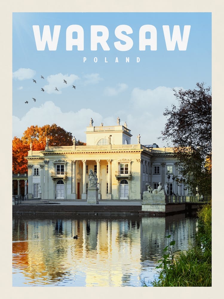 Warsaw Poland Lazenki Travel Poster