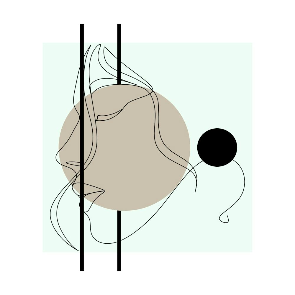 Face Line Art Minimalist Femme Model Art Portrait