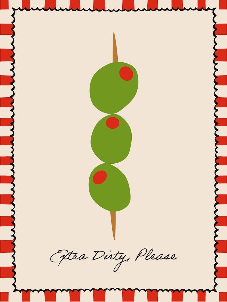 Extra Dirty Please Olives Martini Cocktail Kitchen