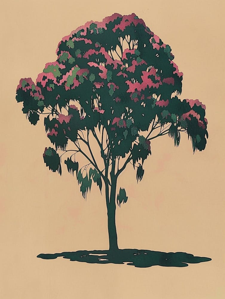 Eucalyptus Tree Colourful Illustration 4