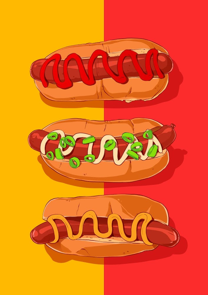 Hotdog Mustard And Ketchup
