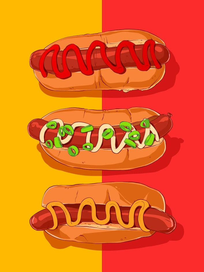 Hotdog Mustard And Ketchup