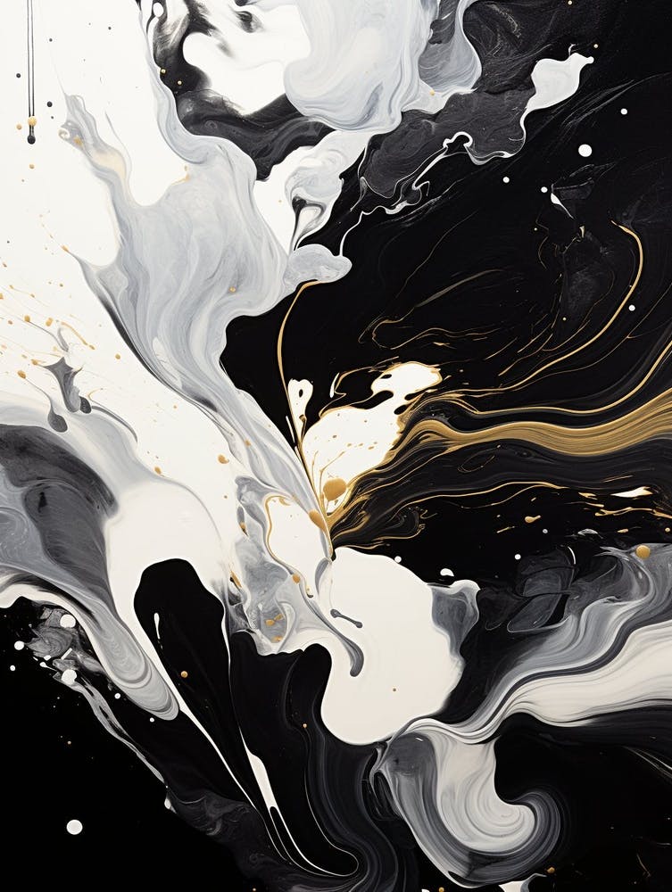 Fluidity Abstract Black And White 1